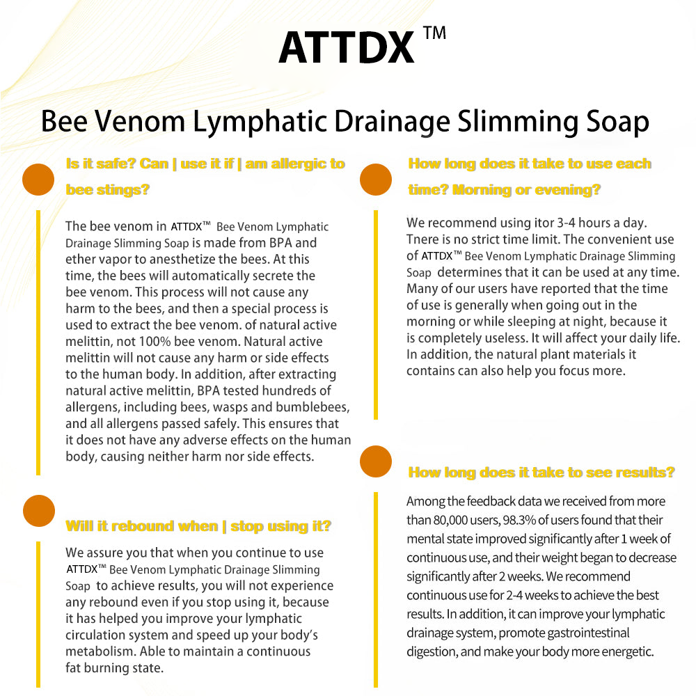 🐝 ATTDX™ Bee Venom Lymphatic Drainage Slimming Soap🔥 (for all lymphatic problems and obesity)