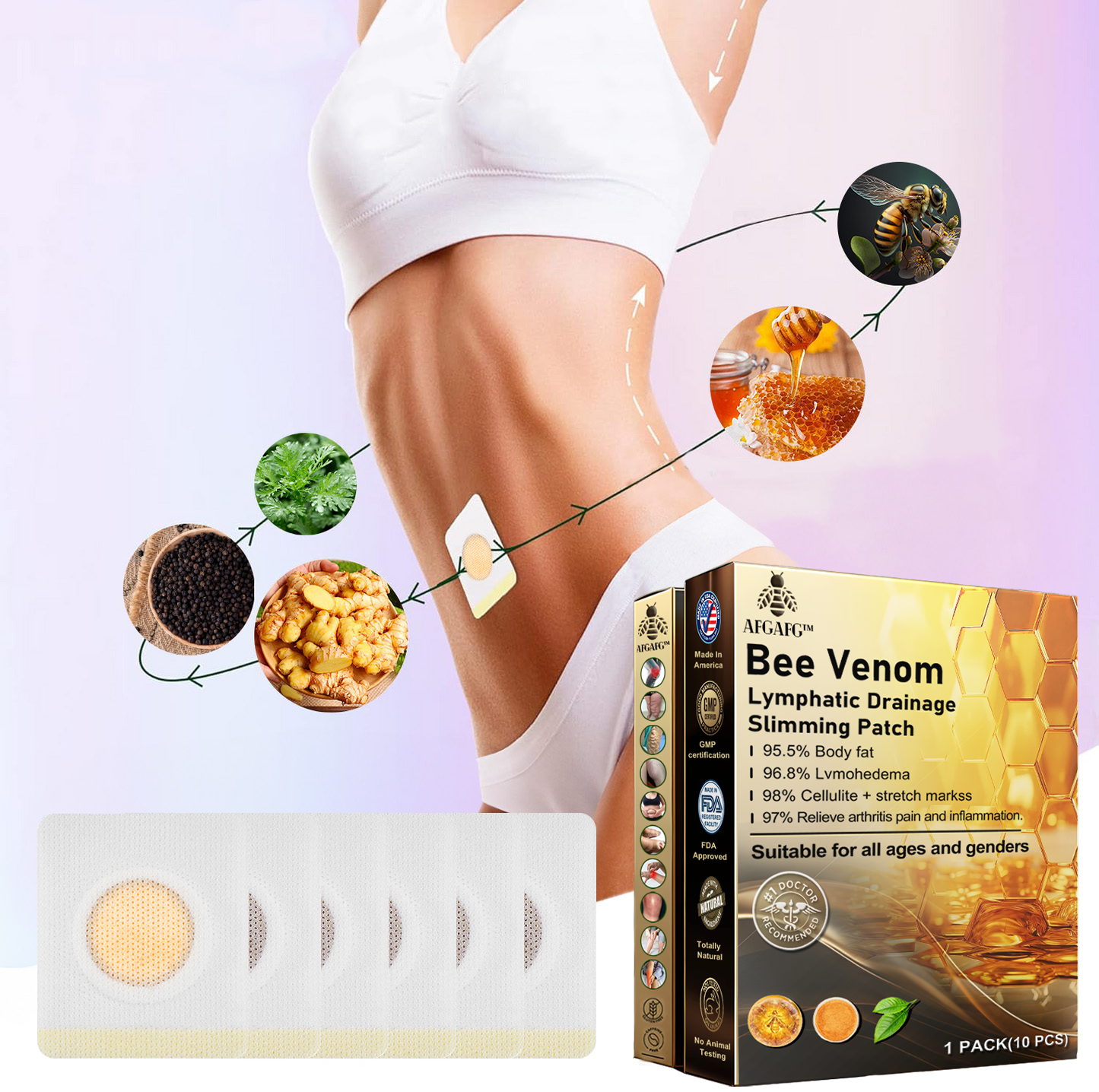 ATTDX™ Bee Venom DX Lymphatic Drainage Slimming Patch Q