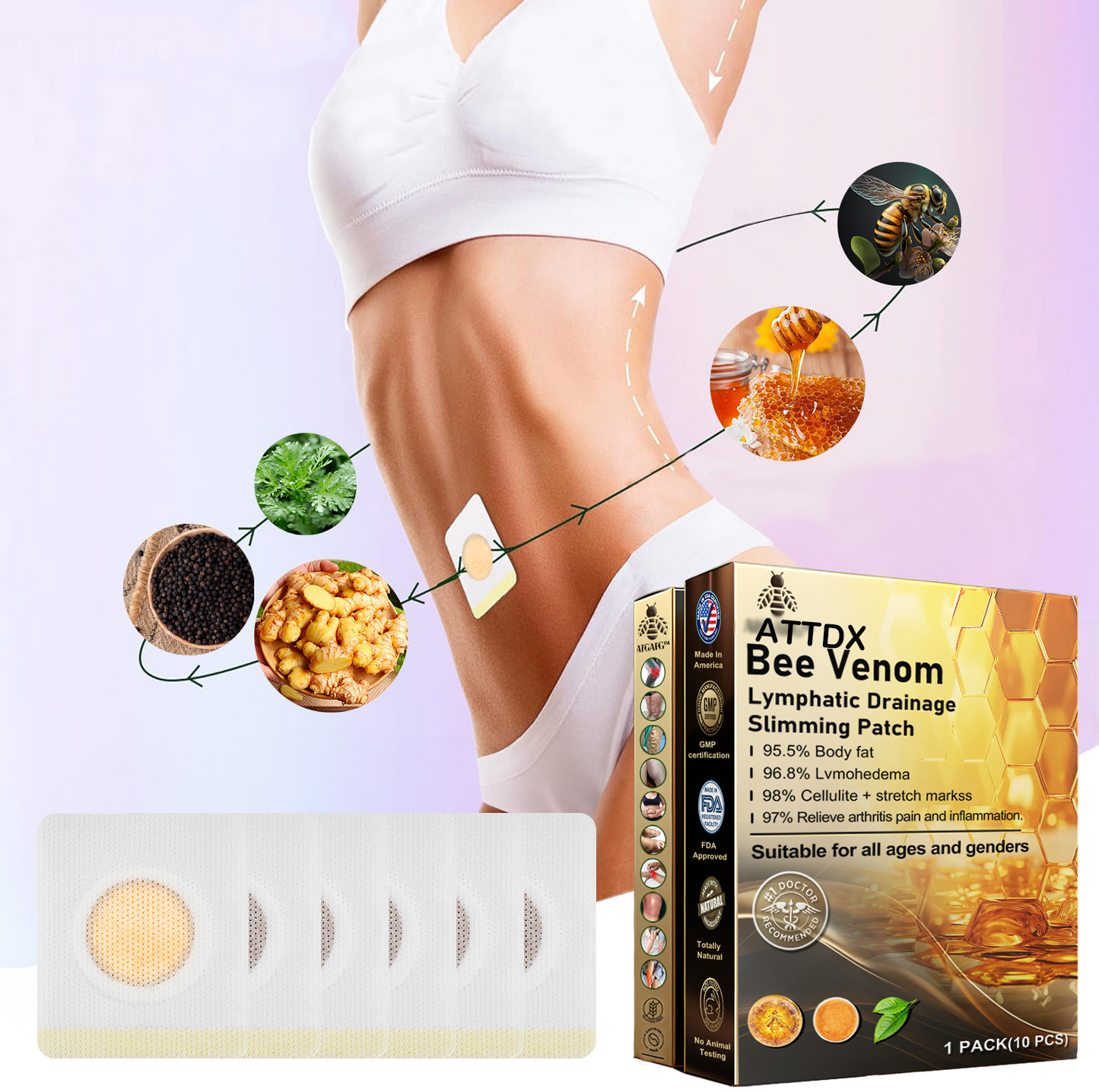 ATTDX™ Bee Venom Lymphatic Drainage Slimming Patch