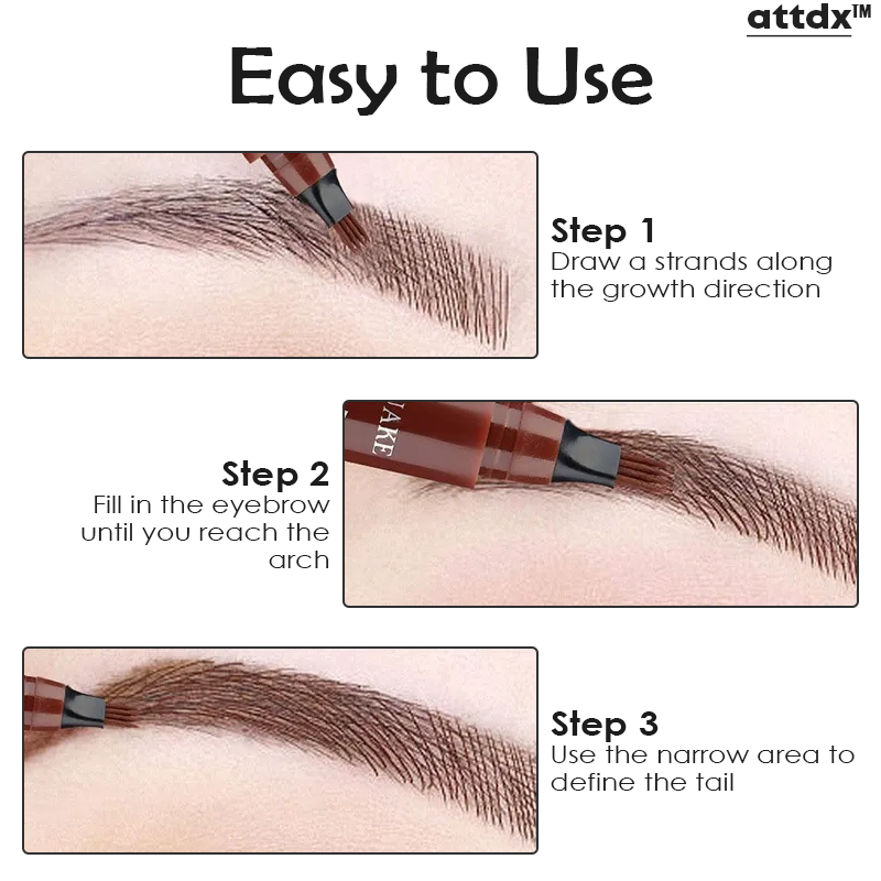 ATTDX™ Microblading Effect Waterproof Fork-Tip Brow Pen