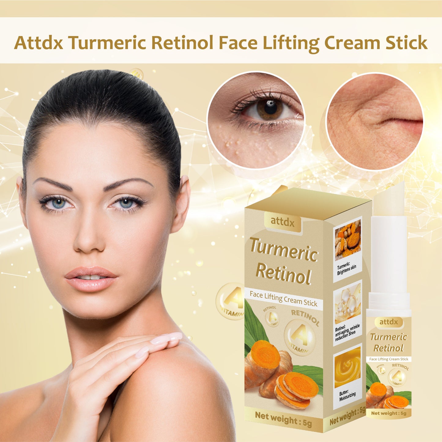 Turmeric Retinol Face Lifting Cream Stick