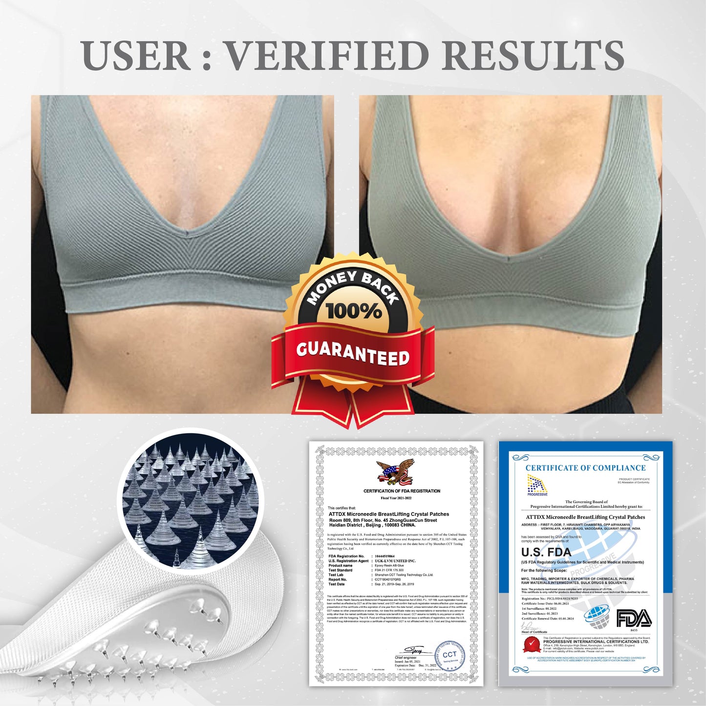 Microneedle BreastLifting Crystal Patches