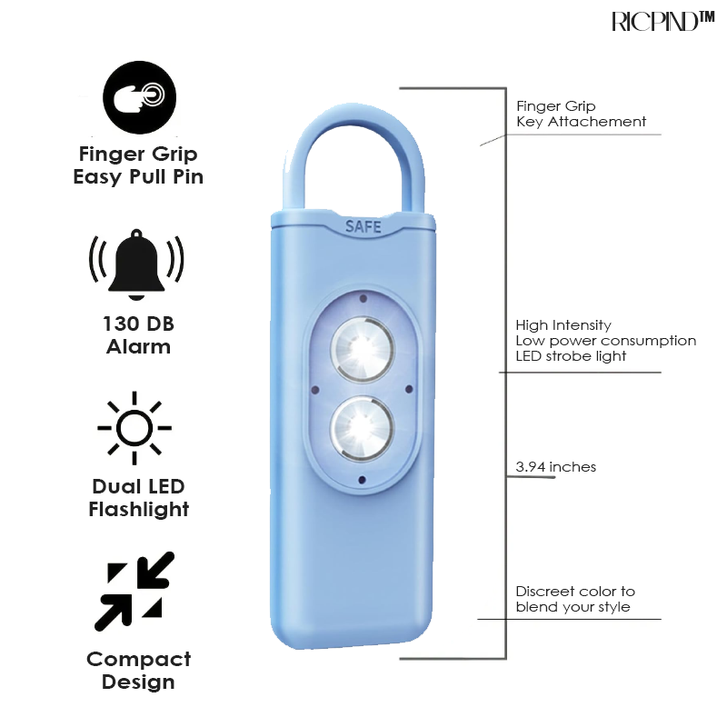 RICPIND 130dB Loud Self-Defense Alarm Keychain